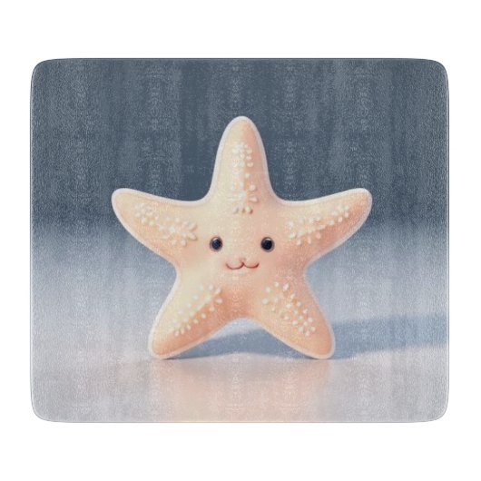 Cute roze Starfish Snijplank (Voorkant)