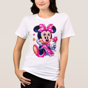Cute Roze Stippen Cartoon Muis – Dames Tshirt