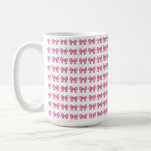 Cute Roze Strik Lint Ontwerp – Meisjesachtige Kawa Koffiemok