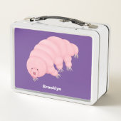 Cute roze tardigrade water beer cartoon (Achterkant)