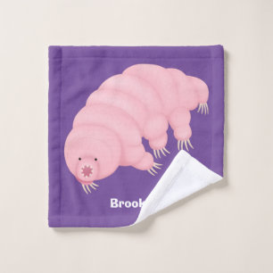 Cute roze tardigrade water beer cartoon bad handdoek