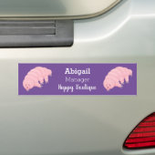 Cute roze tardigrade water beer cartoon bumpersticker (Op auto)