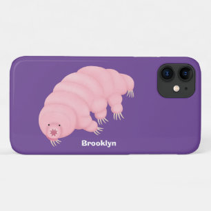 Cute roze tardigrade water beer cartoon iPhone 11 hoesje