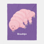 Cute roze tardigrade water beer cartoon fleece deken (Voorkant)