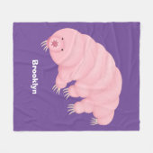 Cute roze tardigrade water beer cartoon fleece deken (Voorkant (Horizontaal))