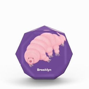 Cute roze tardigrade water beer cartoon fotoblokken