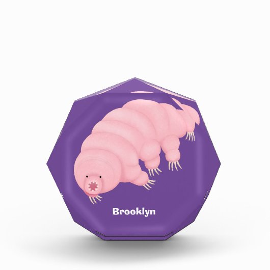 Cute roze tardigrade water beer cartoon fotoblokken (Voorkant)