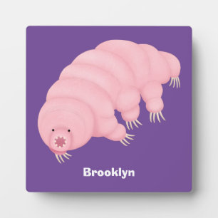 Cute roze tardigrade water beer cartoon fotoplaat