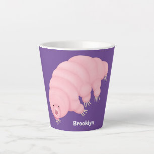 Cute roze tardigrade water beer cartoon latte mok