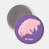Cute roze tardigrade water beer cartoon magneet (Voorkant / Achterkant)