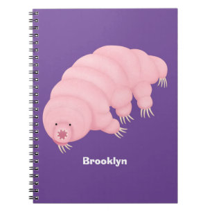 Cute roze tardigrade water beer cartoon notitieboek