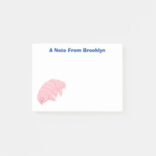Cute roze tardigrade water beer cartoon post-it® notes