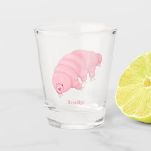 Cute roze tardigrade water beer cartoon shot glas