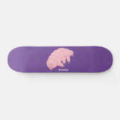 Cute roze tardigrade water beer cartoon skateboard (Horizontaal)