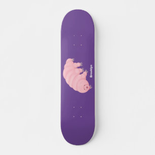 Cute roze tardigrade water beer cartoon skateboard
