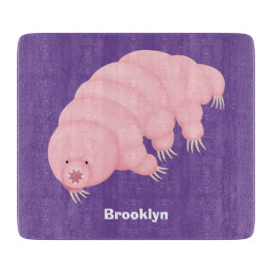 Cute roze tardigrade water beer cartoon snijplank