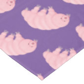 Cute roze tardigrade water beer cartoon tafelkleed (Gekanteld)