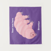 Cute roze tardigrade water beer cartoon wandkleed (Voorkant)
