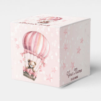 Cute Roze Teddybeer Heet Luchtballon Feest Bedankdoosjes