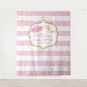 Cute roze tutu ballerina baby shower wandkleed (Voorkant)