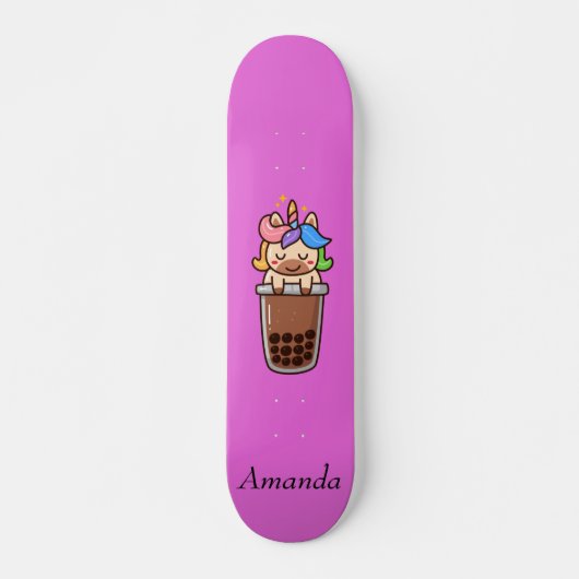 Cute roze unicorn skateboard (Voorkant)