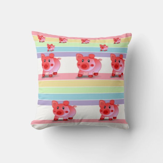 Cute Roze Varken Decoratie Kussen (Voorkant)