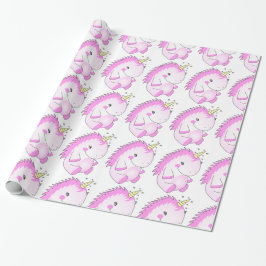 Cute Roze Vat Unicorn Wrapping Paper Cadeaupapier