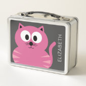 Cute roze vet - grijze achtergrond en naam (Achterkant)