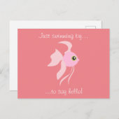 Cute roze vis briefkaart (Voorkant / Achterkant)