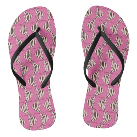 Cute roze vispatroon teenslippers (Voetbed)