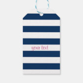 Cute roze vlamingosTropisch leder,gestreept Cadeaulabel (Achterkant)