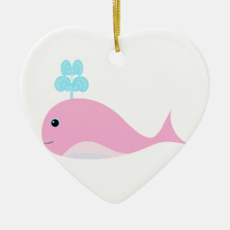 Cute roze walvis keramisch ornament