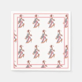 Cute roze Waterverf Diva Glam Stilettos Paper Pla Servet