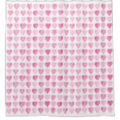 Cute roze Waterverf Hearts Shower Curtain Douchegordijn (Voorkant)