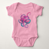 Cute roze waterverf Octopus Romper (Voorkant)