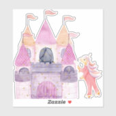 Cute roze Waterverf Unicorn Sticker (Vel)