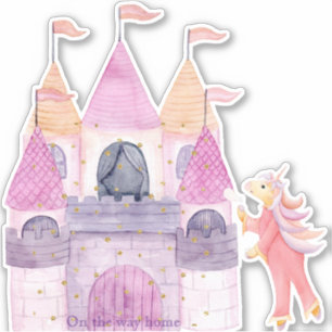 Cute roze Waterverf Unicorn Sticker