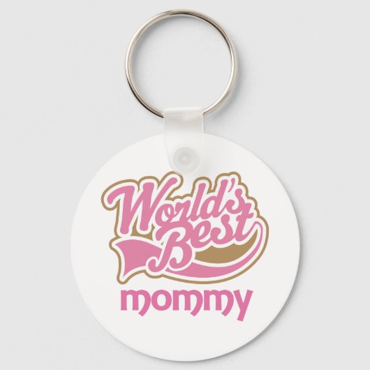 Cute roze werelden Beste mama Sleutelhanger (Voorkant)