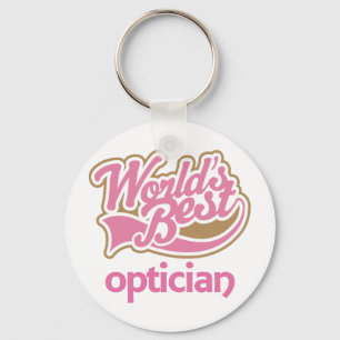 Cute roze werelden Beste Opticien Sleutelhanger