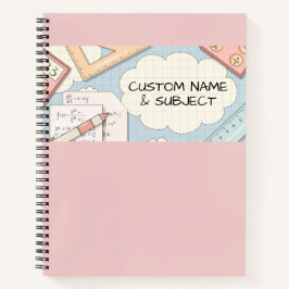 Cute roze Wiskunde Tools Graphic Spiral Notitieboe Notitieboek