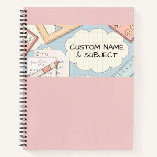 Cute roze Wiskunde Tools Graphic Spiral Notitieboe Notitieboek