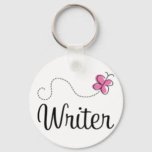 Cute roze Writer Sleutelhanger