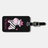 Cute roze Zebra  Bagagelabel (Voorkant horizontaal)