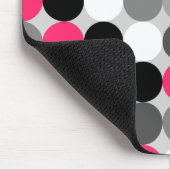 Cute roze zwart-wit gestippeld vectorpatroon muismat (Hoek)