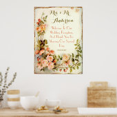 Cute rozen Welkom Poster (Keuken)