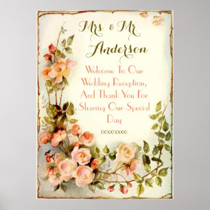 Cute rozen Welkom Poster