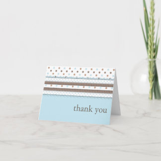 Cute ruban et Carte de remerciements en bleu| Brow