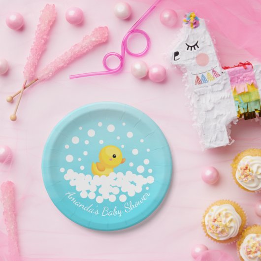 Cute Rubber Duck Baby shower 7-inch Bord (Feest)