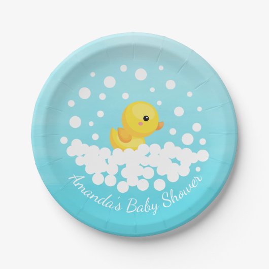 Cute Rubber Duck Baby shower 7-inch Bord (Voorkant)