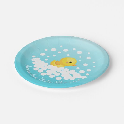 Cute Rubber Duck Baby shower 7-inch Bord (Gekanteld)